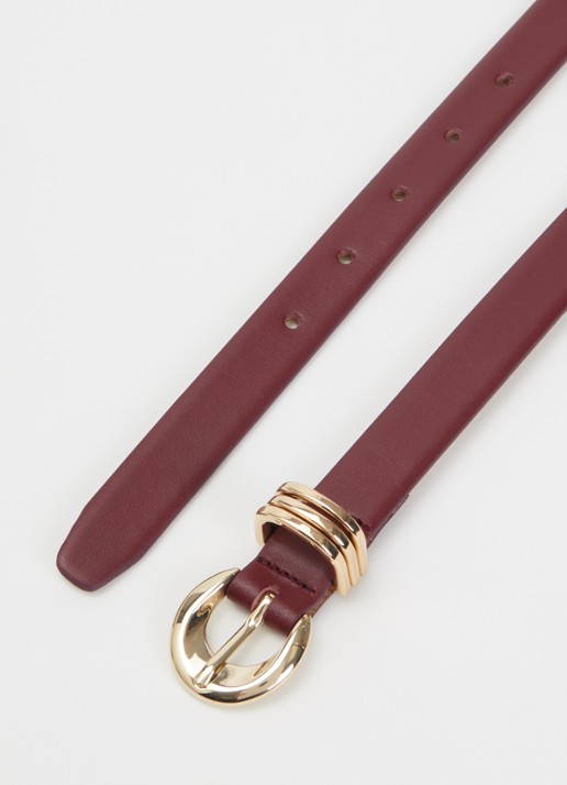 BRAX Style riem van leer  - detail 2 kersenrood