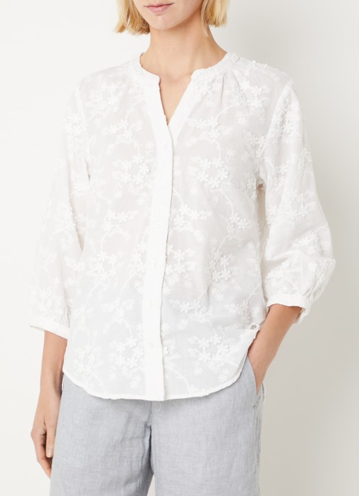 BRAX Velia blouse met bloemborduring