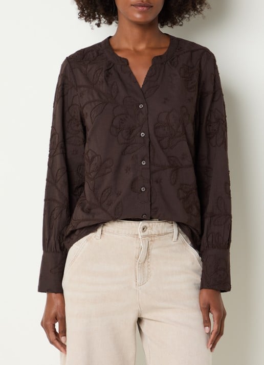 BRAX Velia blouse met bloemborduring