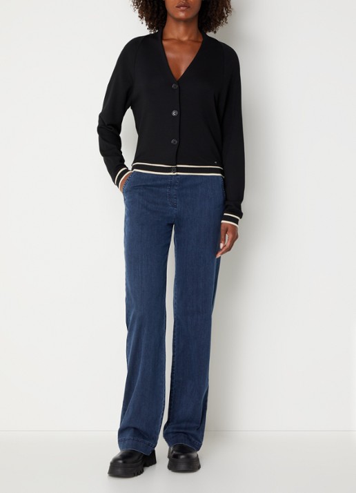BRAX Vest met V-hals - voorkant 3 zwart