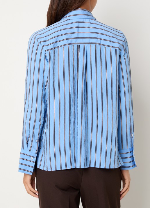 BRAX Vica blouse met streepdessin - achterkant lichtblauw