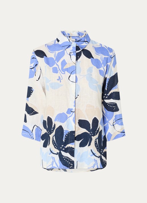 BRAX Vicki blouse van linnen met bloemenprint 