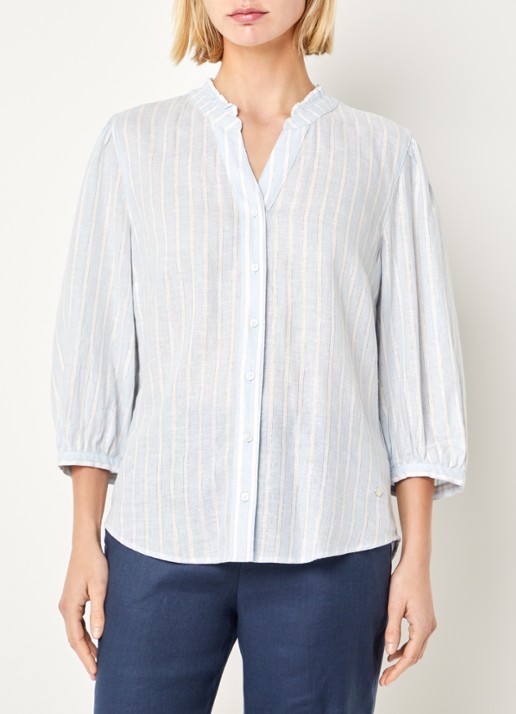 BRAX Violet blouse met streepprint en lurex
