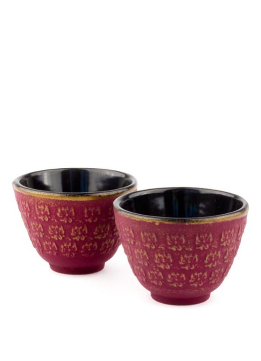 Bredemeijer Shanghai theepot met kopjes set van 3 - detail steenrood