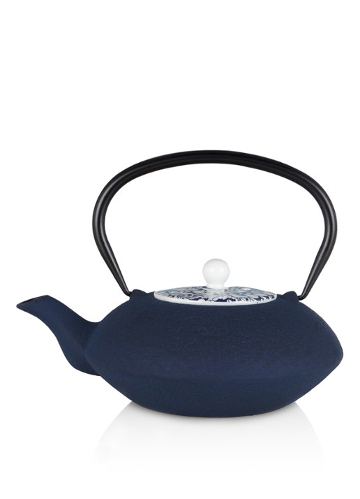 Bredemeijer Yantai theepot 1,2 liter - voorkant blauw