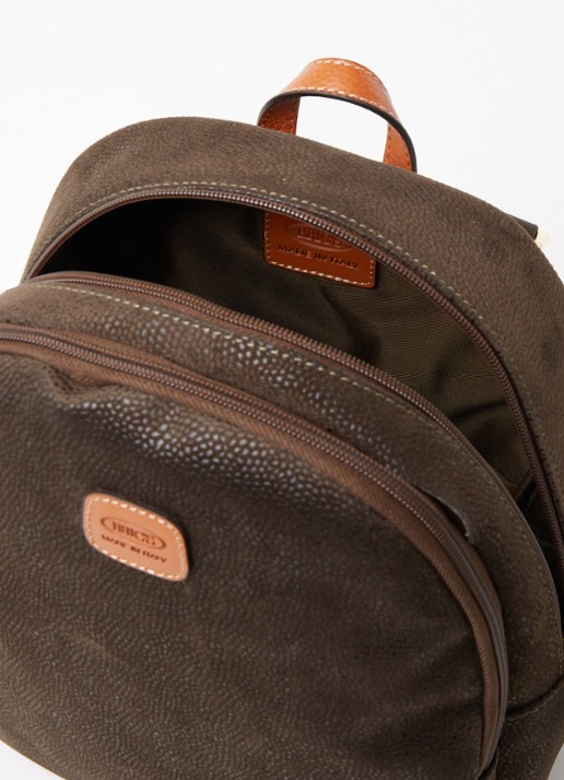 Bric's Serena rugzak met leren details - detail 2 donkerbruin