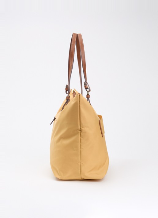 Bric's Sportina Large shopper met leren details en uitneembaar etui - detail 4 okergeel