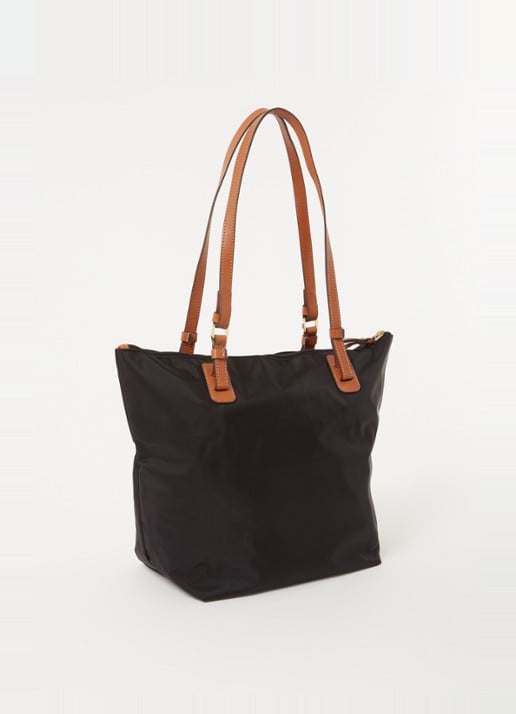 Bric's X-Bag schoudertas met leren details en uitneembaar etui - achterkant 4 zwart