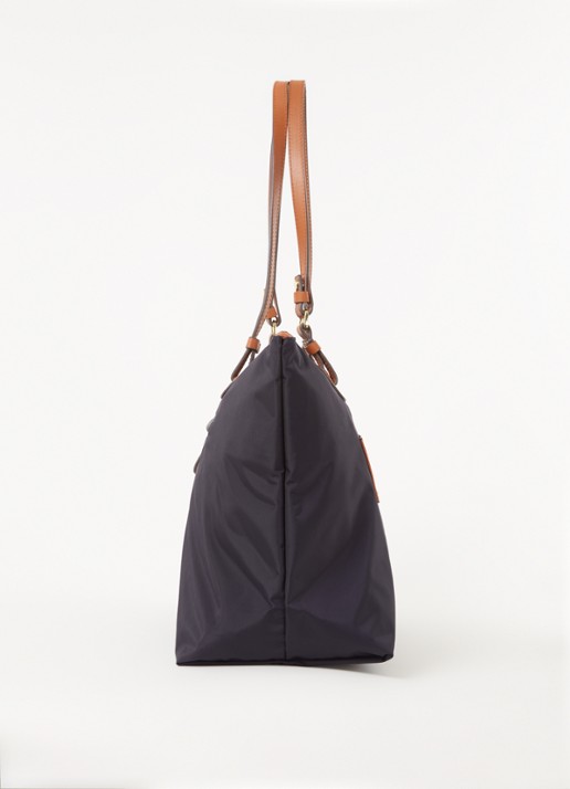 Bric's X-Bag shopper met leren details en uitneembaar etui - detail 3 donkerblauw