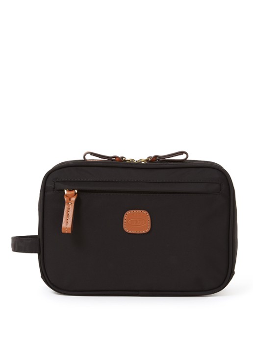 Bric's X-Bag Urban toilettas met leren details - voorkant zwart