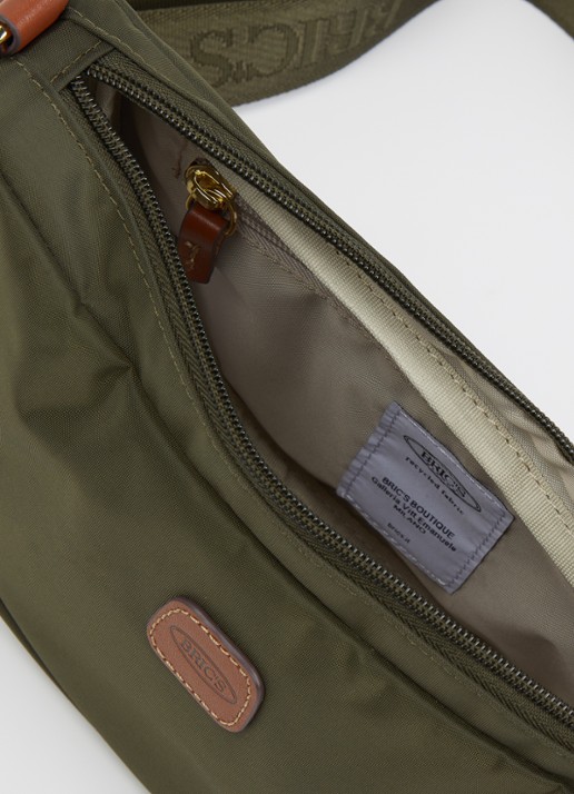 Bric's X-Collection crossbodytas met logo - detail 2 olijfgroen