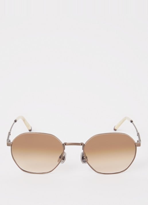 Brunello Cucinelli Retro zonnebril BC2003ST - detail lichtbruin