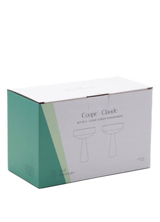 Brût Homeware Coupe glas 22,5 cl set van 2  - detail 3 groen
