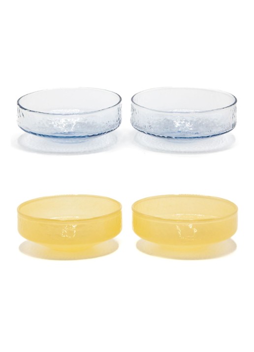 Brût Homeware Kom 10,5 cm set van 4 - voorkant 4 geel