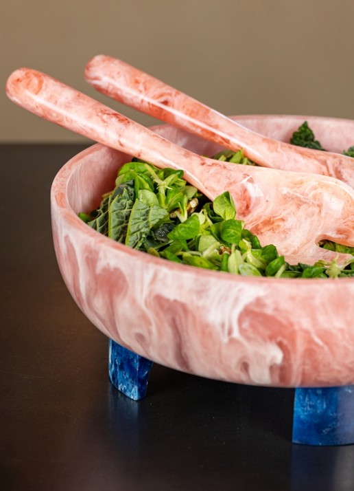 Brût Homeware Pavone saladebestek 2-delig - voorkant 4 roze