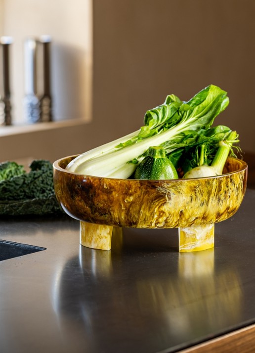 Brût Homeware Pavone saladeschaal 32 cm - voorkant 3 bruin