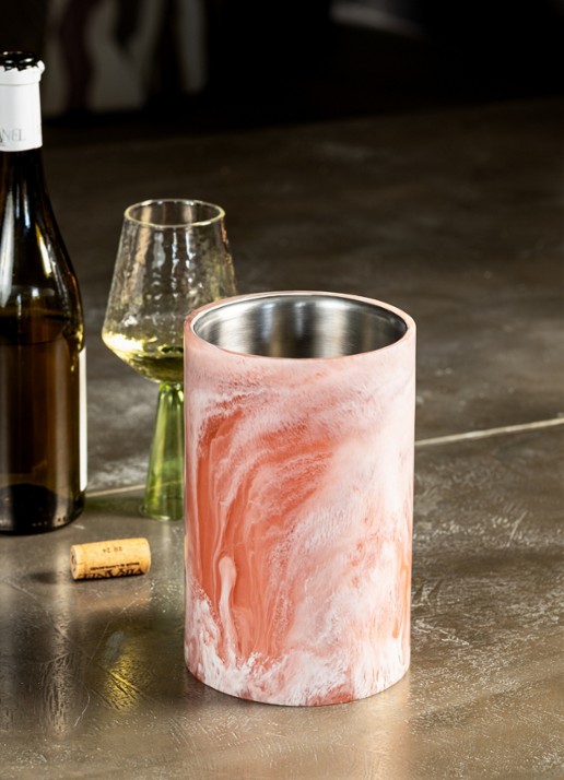 Brût Homeware Pavone wijnkoeler 20 cm - achterkant 4 roze