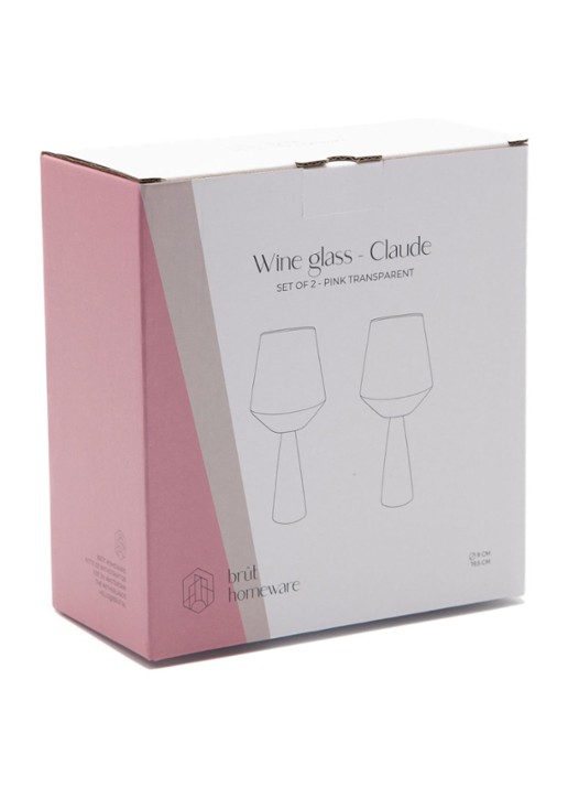 Brût Homeware Wijnglas 40 cl set van 2 - detail roze