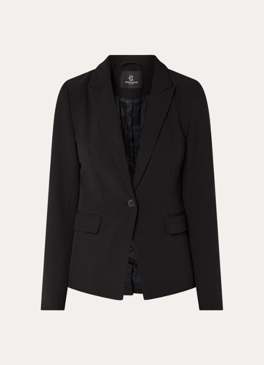 Bruuns Bazaar Alberte blazer met klepzakken - voorkant 2 zwart