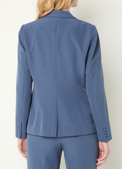 Bruuns Bazaar Alberte blazer met klepzakken - achterkant 2 staalblauw