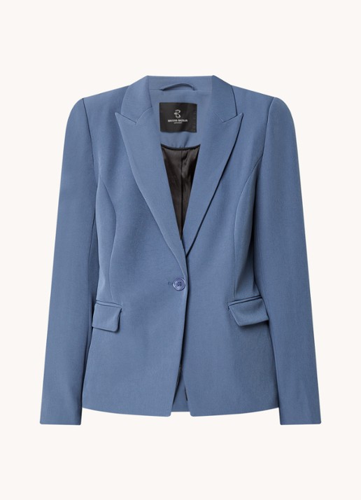 Bruuns Bazaar Alberte blazer met klepzakken - voorkant 3 staalblauw