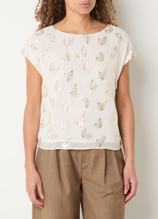 Bruuns Bazaar Aloa top met print en lurex