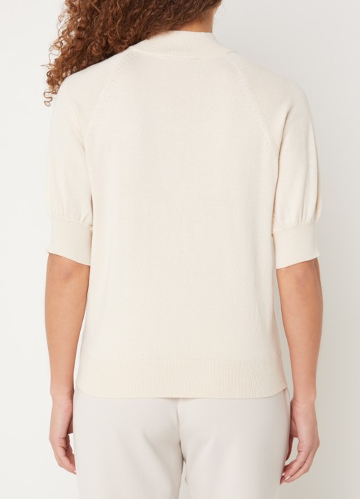 Bruuns Bazaar Anemone Halias fijngebreide top met pofmouw - achterkant 4 creme