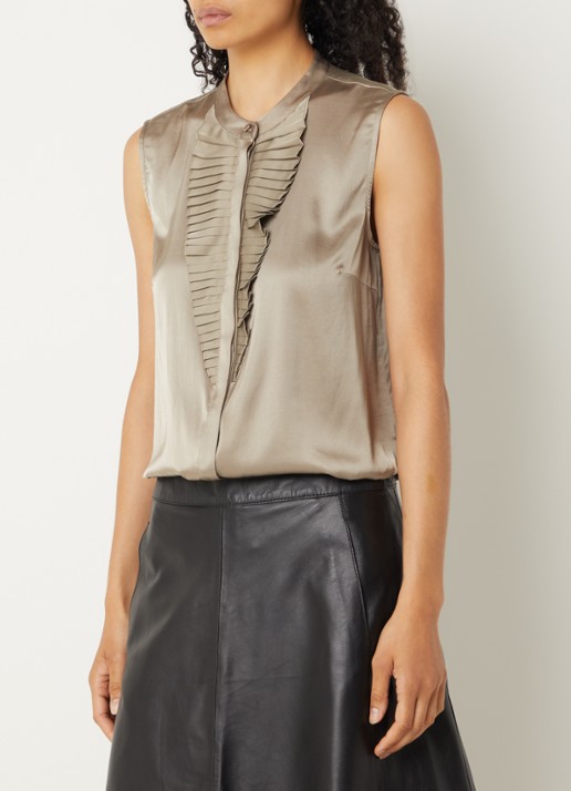 Bruuns Bazaar Chantus mouwloze blouse van satijn