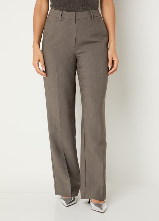 Bruuns Bazaar Cindy high waist flared fit pantalon met steekzakken