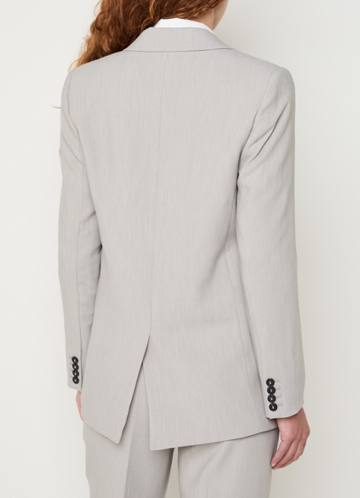 Bruuns Bazaar Frida blazer met klepzakken - achterkant 2 lichtgrijs