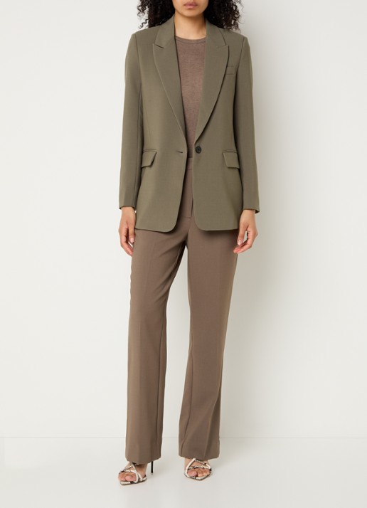 Bruuns Bazaar Frida blazer met klepzakken - voorkant 2 lichtbruin