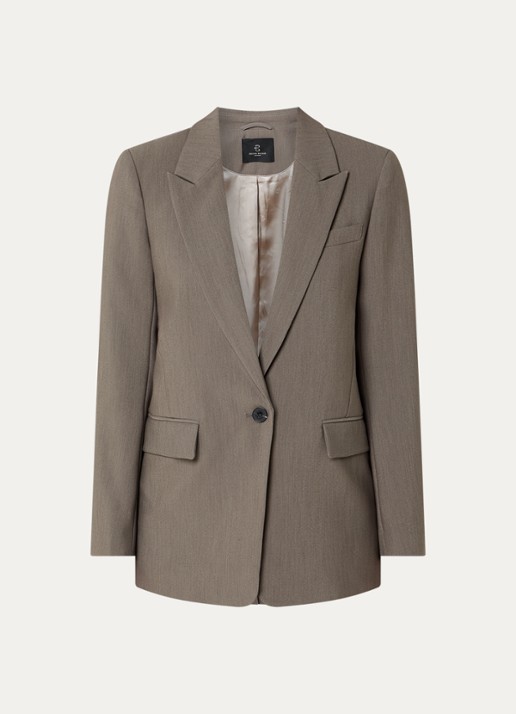 Bruuns Bazaar Frida blazer met klepzakken - voorkant 3 zand