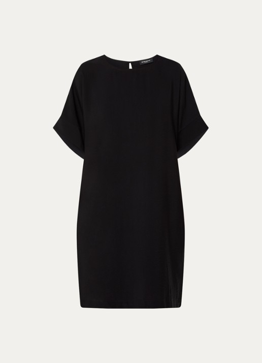 Bruuns Bazaar Gigi midi jurk met vlindermouw - voorkant 2 zwart