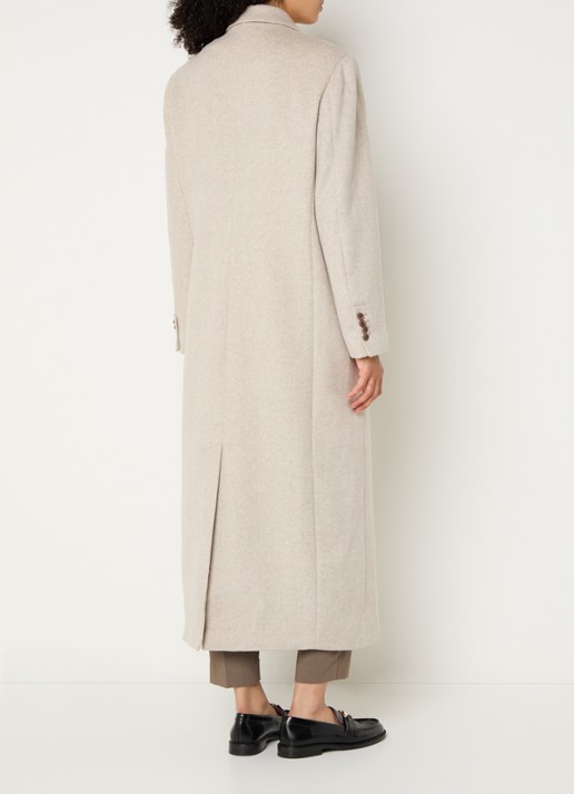 Bruuns Bazaar Jas in wolblend met steekzakken - achterkant 4 beige