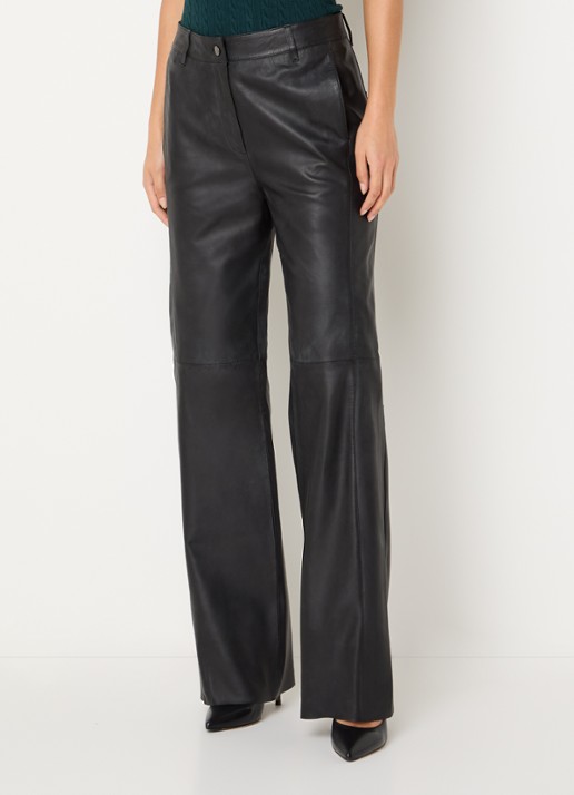 Bruuns Bazaar Liara straight fit broek van imitatieleer