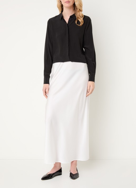 Bruuns Bazaar Lillie Corinna blouse van zijde - voorkant 2 zwart