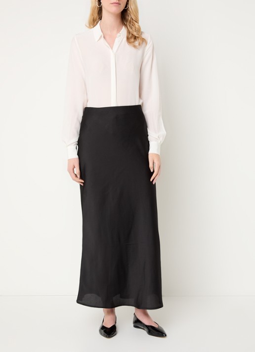 Bruuns Bazaar Lillie Corinna blouse van zijde - voorkant 2 gebroken wit