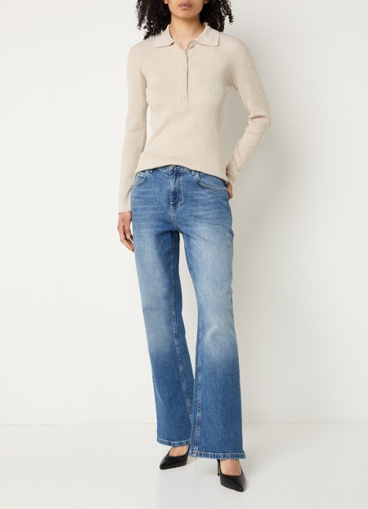Bruuns Bazaar Top met knoopsluiting - voorkant 4 beige
