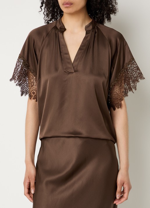 Bruuns Bazaar Winy tuniek met broderie en V-hals