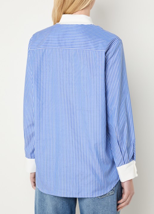 Bruuns Bazaar Ziana blouse met streepprint - achterkant 2 blauw