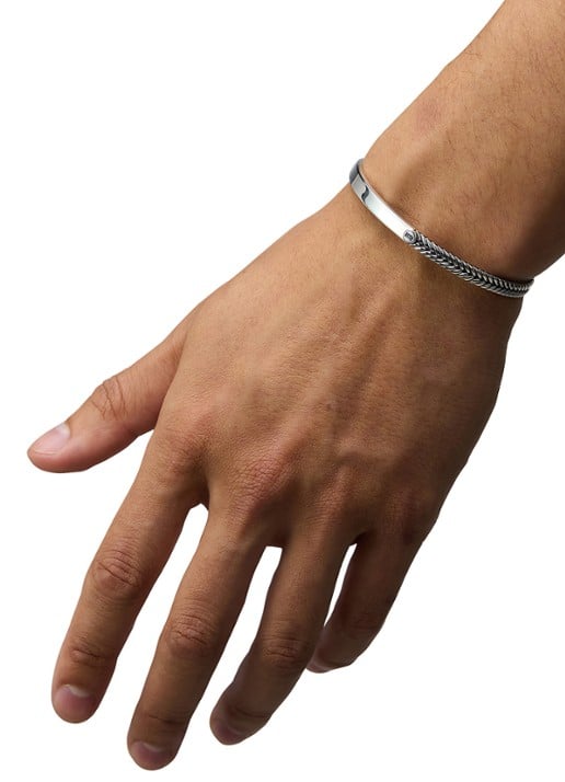 Buddha to Buddha Barbara bangle van zilver - detail 3 zilver