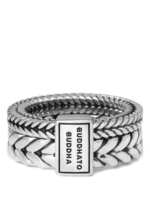 Buddha to Buddha Barbara Double ring van zilver - voorkant 3 zilver