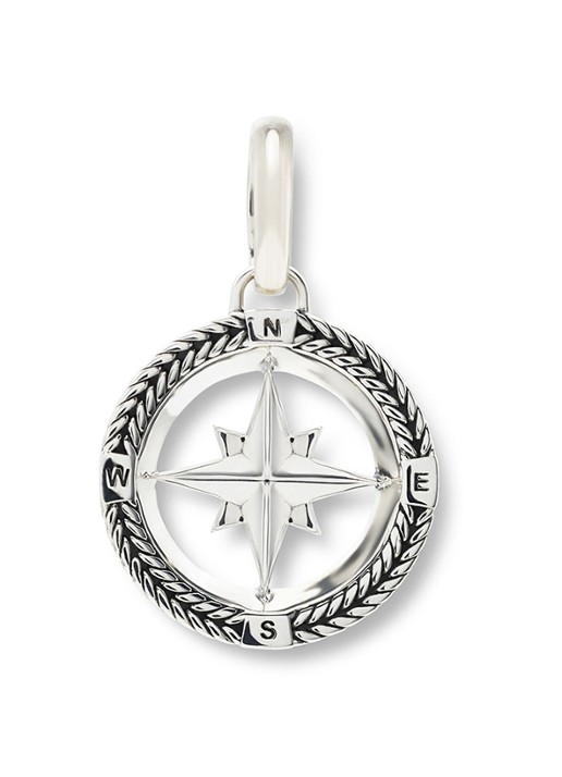 Buddha to Buddha Barbara Mini kompas hanger van zilver