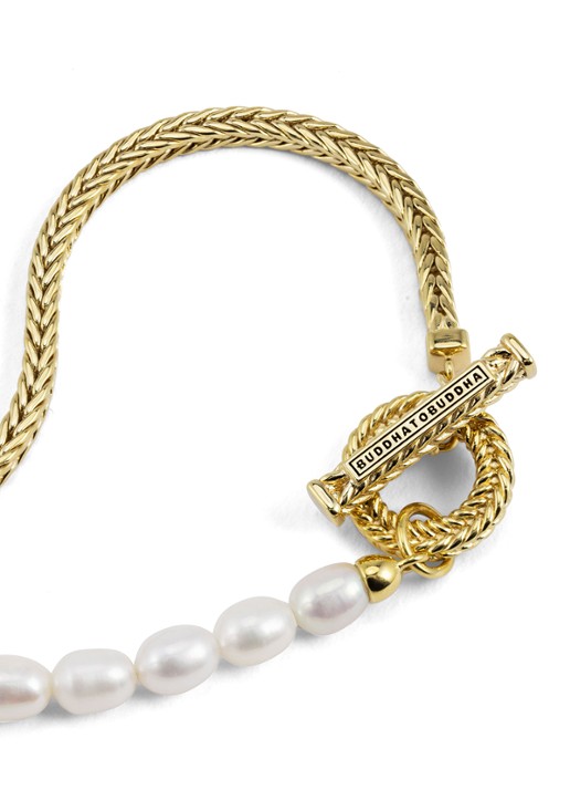 Buddha to Buddha Barbara Mini Pearl ketting verguld - detail 2 goud