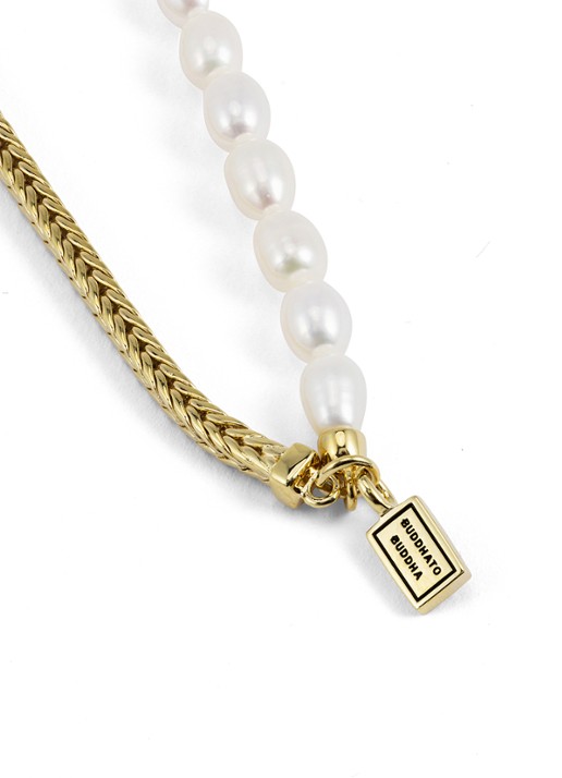Buddha to Buddha Barbara Mini Pearl ketting verguld - detail 3 goud