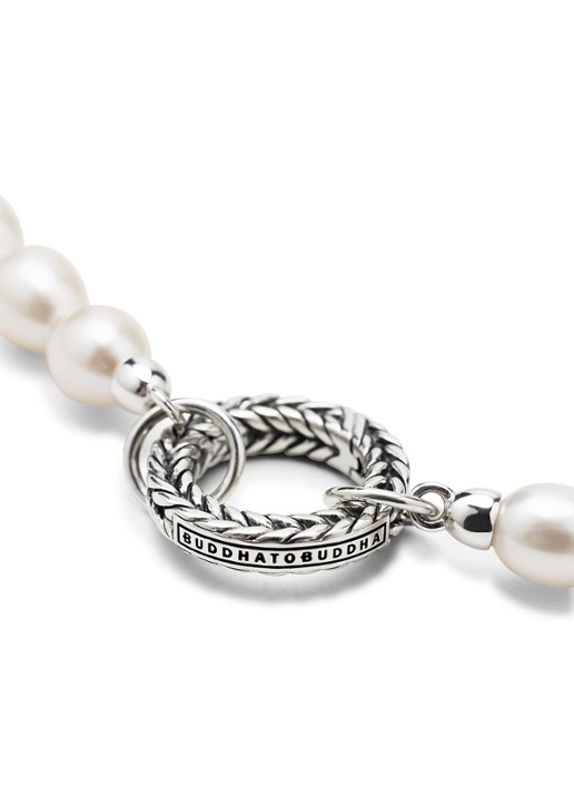 Buddha to Buddha Barbara parelketting XS  - voorkant 5 zilver