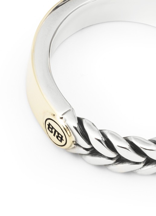 Buddha to Buddha Barbara Small Dual ring van zilver met detail van 14 karaat goud - detail 4 zilver