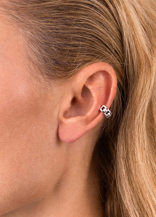 Buddha to Buddha Batul enkele earcuff van zilver - voorkant 2 zilver