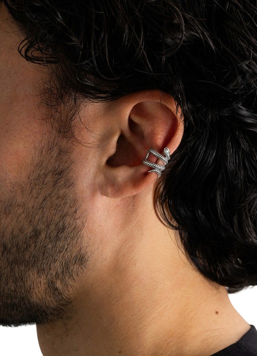 Buddha to Buddha Ben Slang ear cuff van zilver - detail 4 zilver