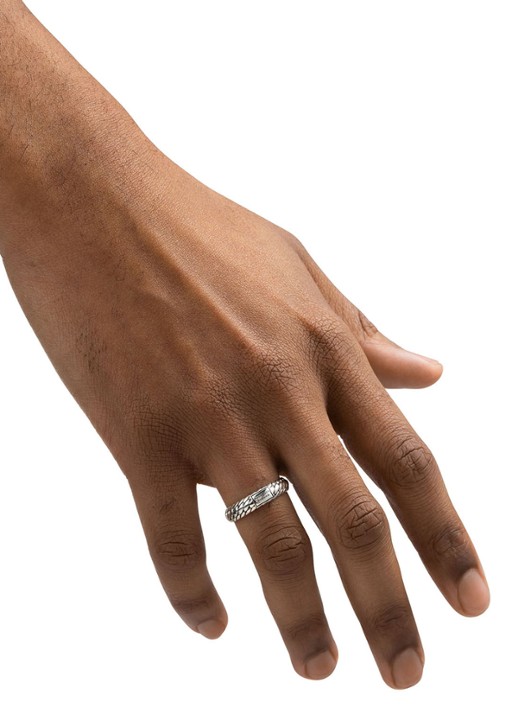 Buddha to Buddha Ben XS ring van zilver - voorkant 5 zilver